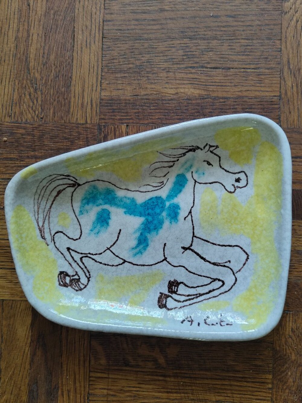 Italian Ceramic Horse Dish Wall Art Italy